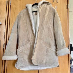 St. John Bay: Oversized Vintage Suede Fur Lined Coat